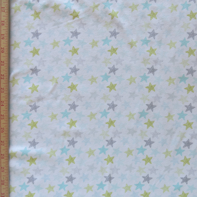 Cotton Lycra Jersey Knit Starlight Starbright Stars 30" Remnant