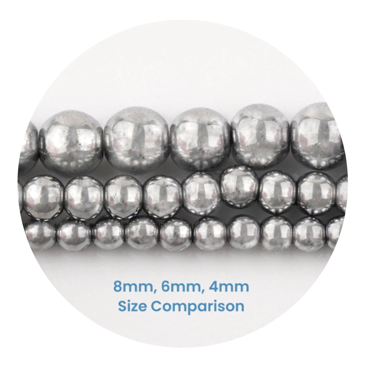 Stone String Beads - Silver (93 Beads - 4mm)