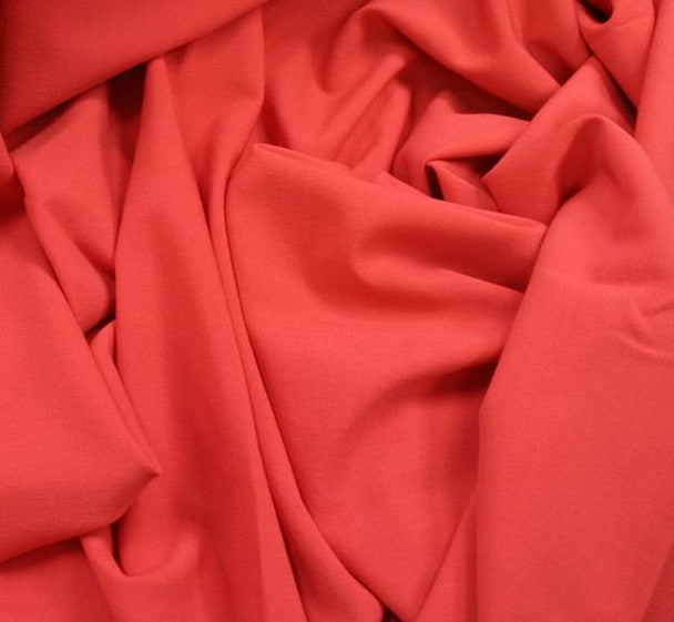 1 Yard Dark Coral Poly Rayon Spandex Tropical Stretch Fabric, 57/58″