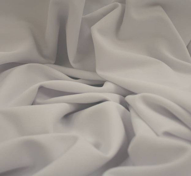 1 Yard White Polyester Rayon Spandex Tropical Stretch Fabric, 57/58″