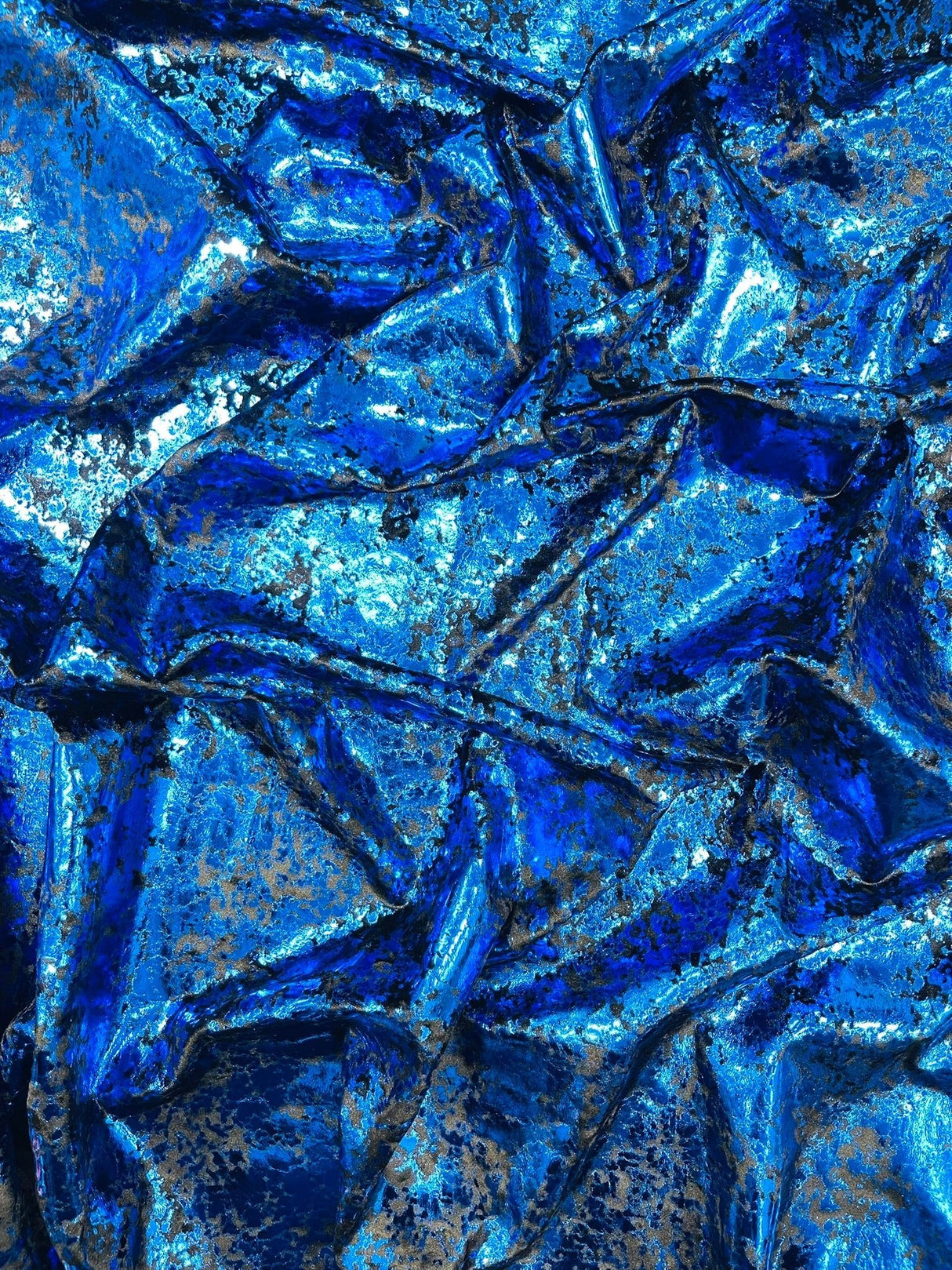 Stretch Velvet Splatter Foil Design Foil Stretch Velvet Fabric - Red, Royal Blue, Copper, Silver, Gold, 58" Width (1 Yard)