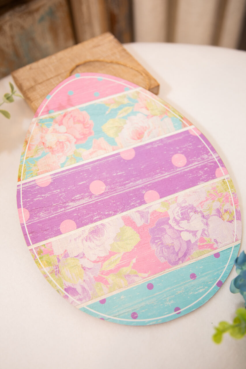 12" Striped Pattern Easter Egg