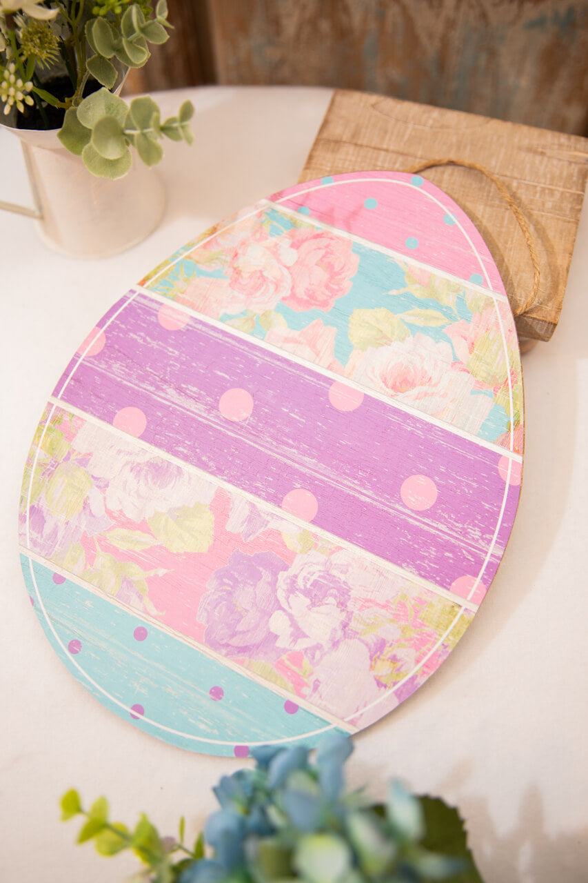 12" Striped Pattern Easter Egg