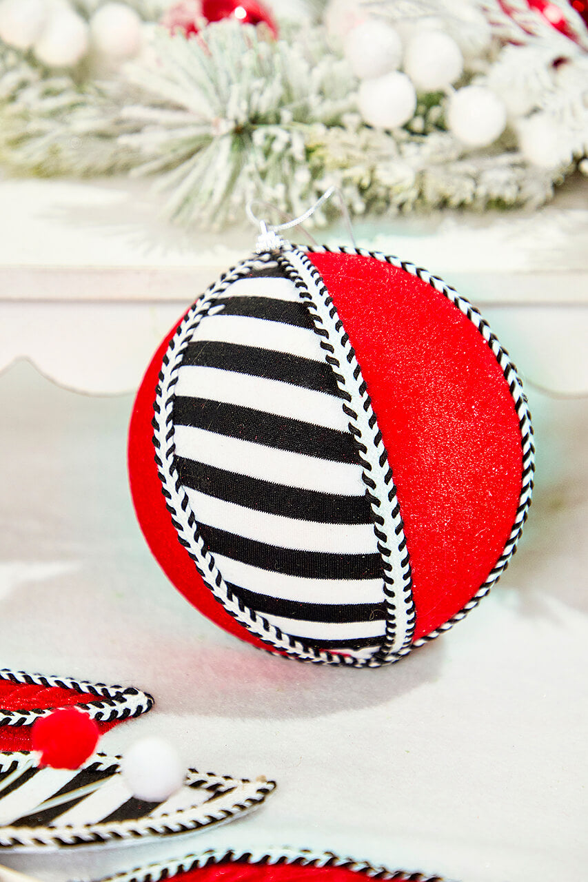 6" Stripe Ball Ornament