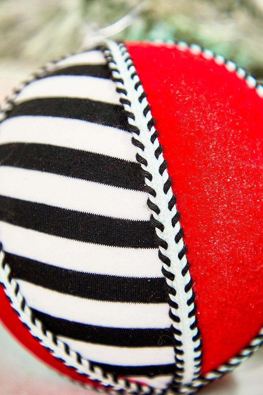 6" Stripe Ball Ornament