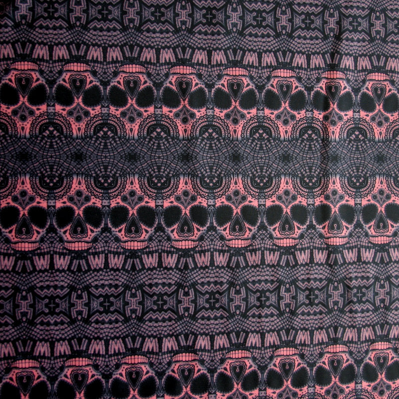 Swim Knit Nylon Lycra Sugar Skulls