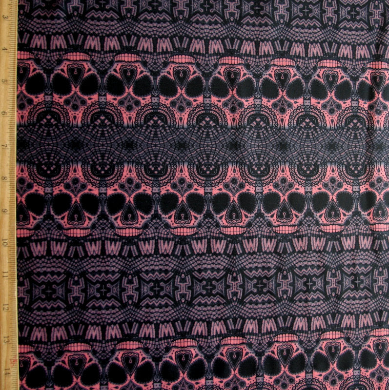 Swim Knit Nylon Lycra Sugar Skulls