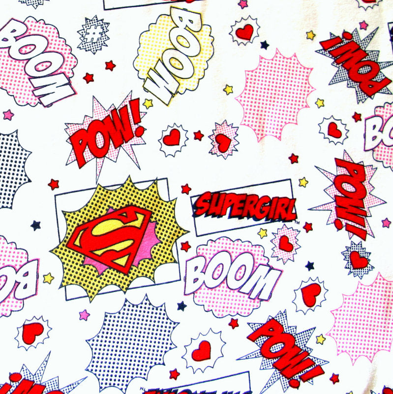 Cotton Knit Supergirl Print 15 Yard Bolt
