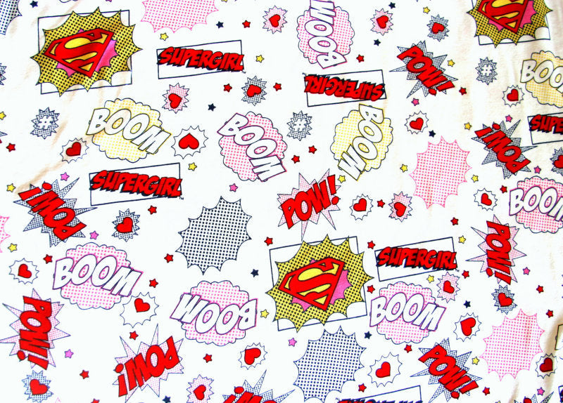 Cotton Knit Supergirl Print 15 Yard Bolt