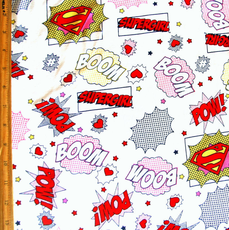 Cotton Knit Supergirl Print 15 Yard Bolt