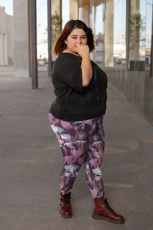 Printed Spandex Floral Brushstrokes