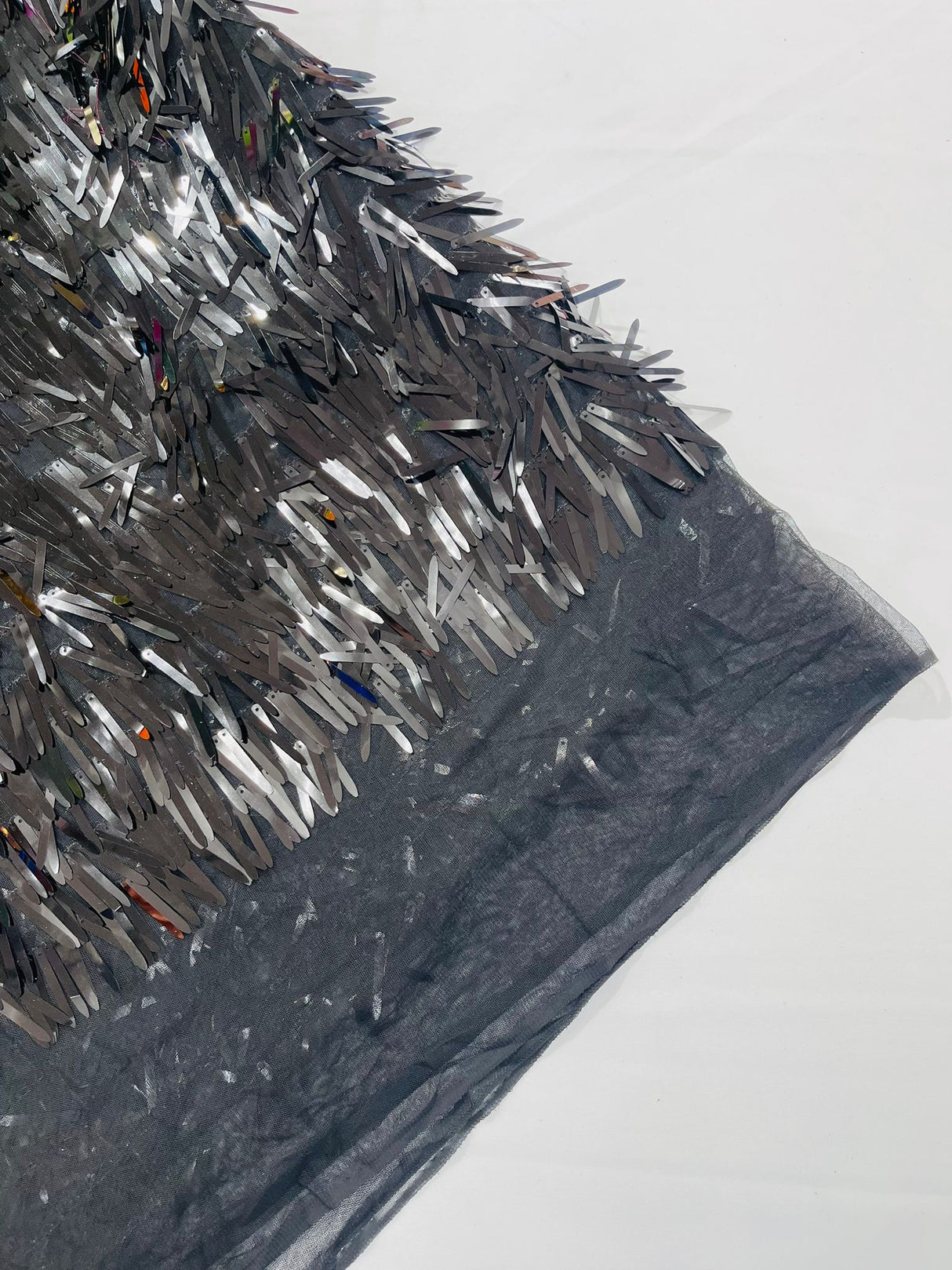 Sword Sequin Sequins Fabric - Iridescent Multi Color Sword Design, 50-54" Width (1 Yard)