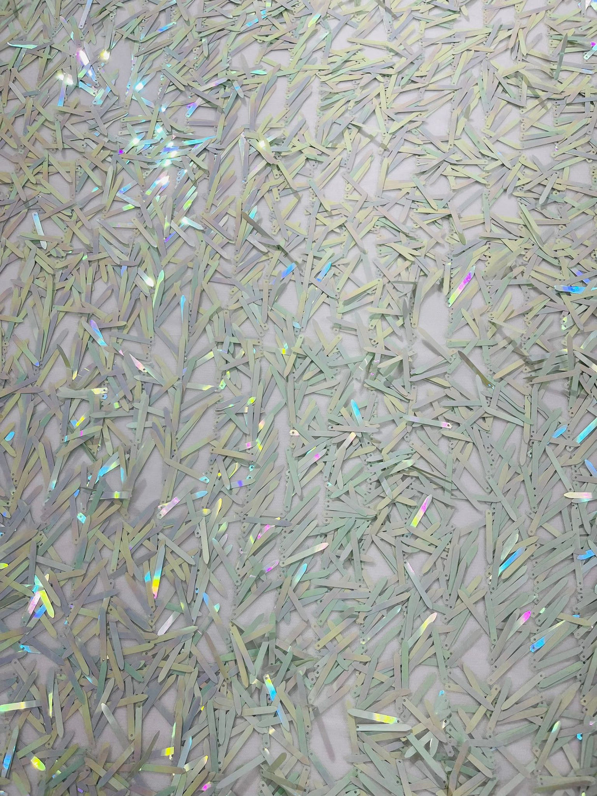 Sword Sequin Sequins Fabric - Iridescent Multi Color Sword Design, 50-54" Width (1 Yard)