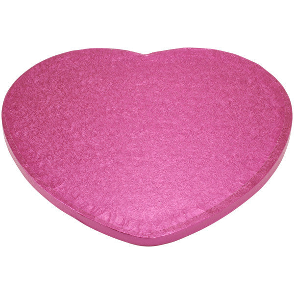 12" Heart Pink Foil Cake Board Drum perfect for Valentines Day