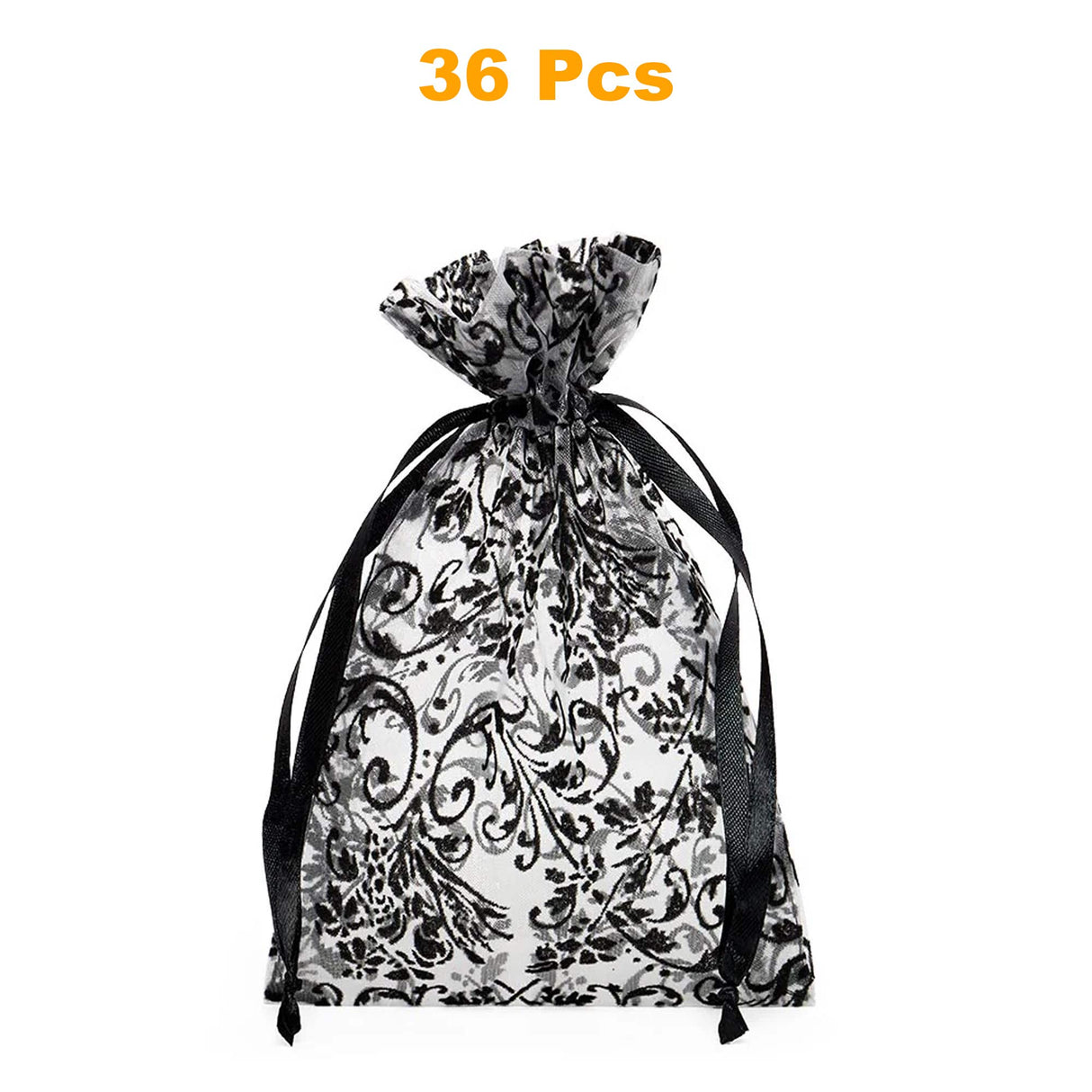 Damask Print Sheer Bags 4 ''x6 '' 12 EACH / PACKAGE