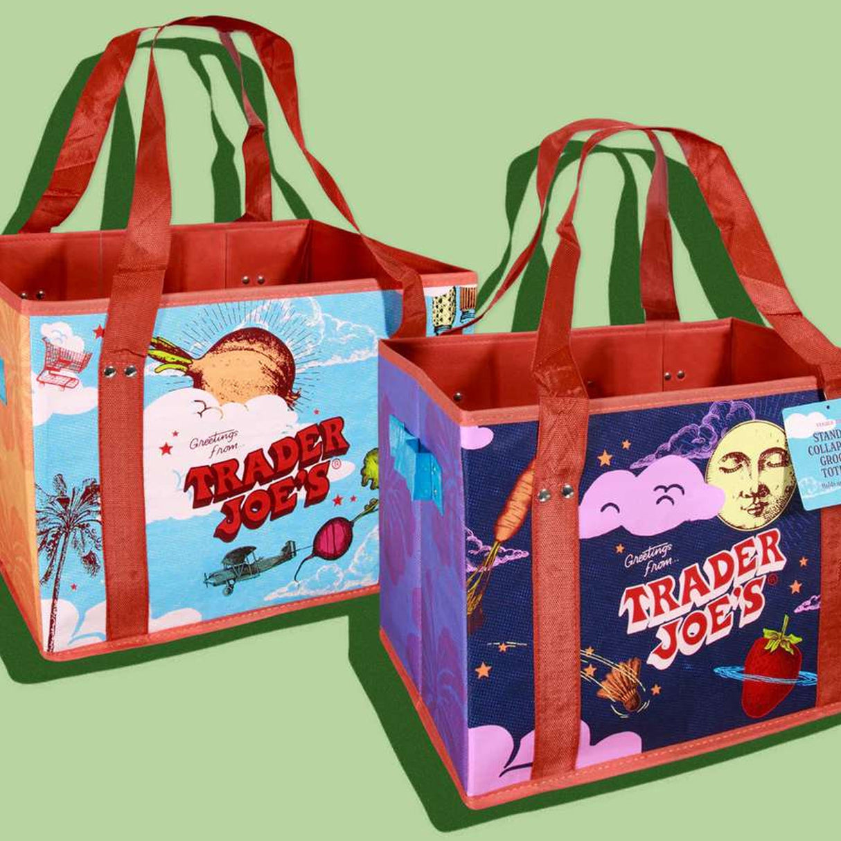 Stand-Up Collapsable Grocery Tote