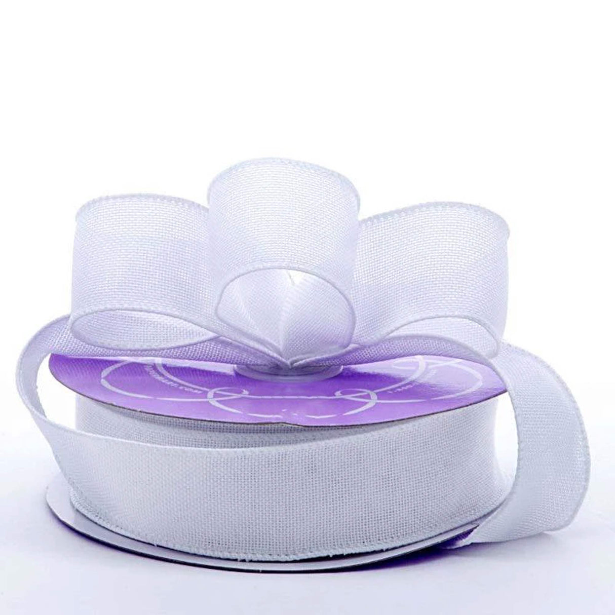 Brandford Heavy Weave Ribbon 1 1/2 '' X 20 yd White Color 1 / roll