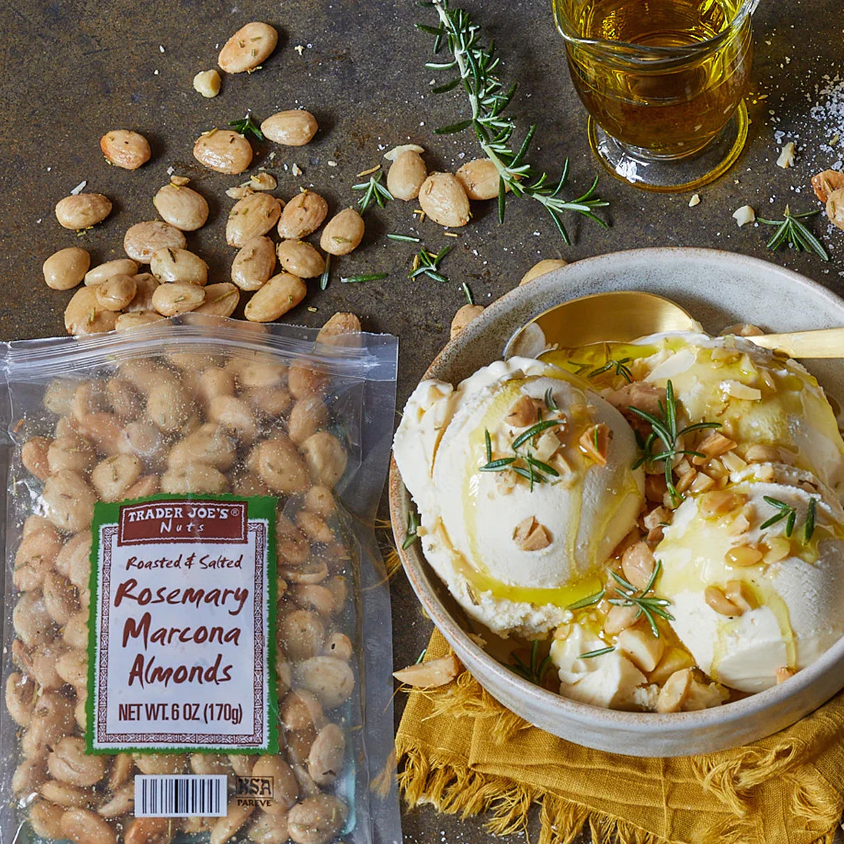 Trader Joe`s Roasted and Salted Marcona Almonds with Rosemary Net Wt | 6 oz