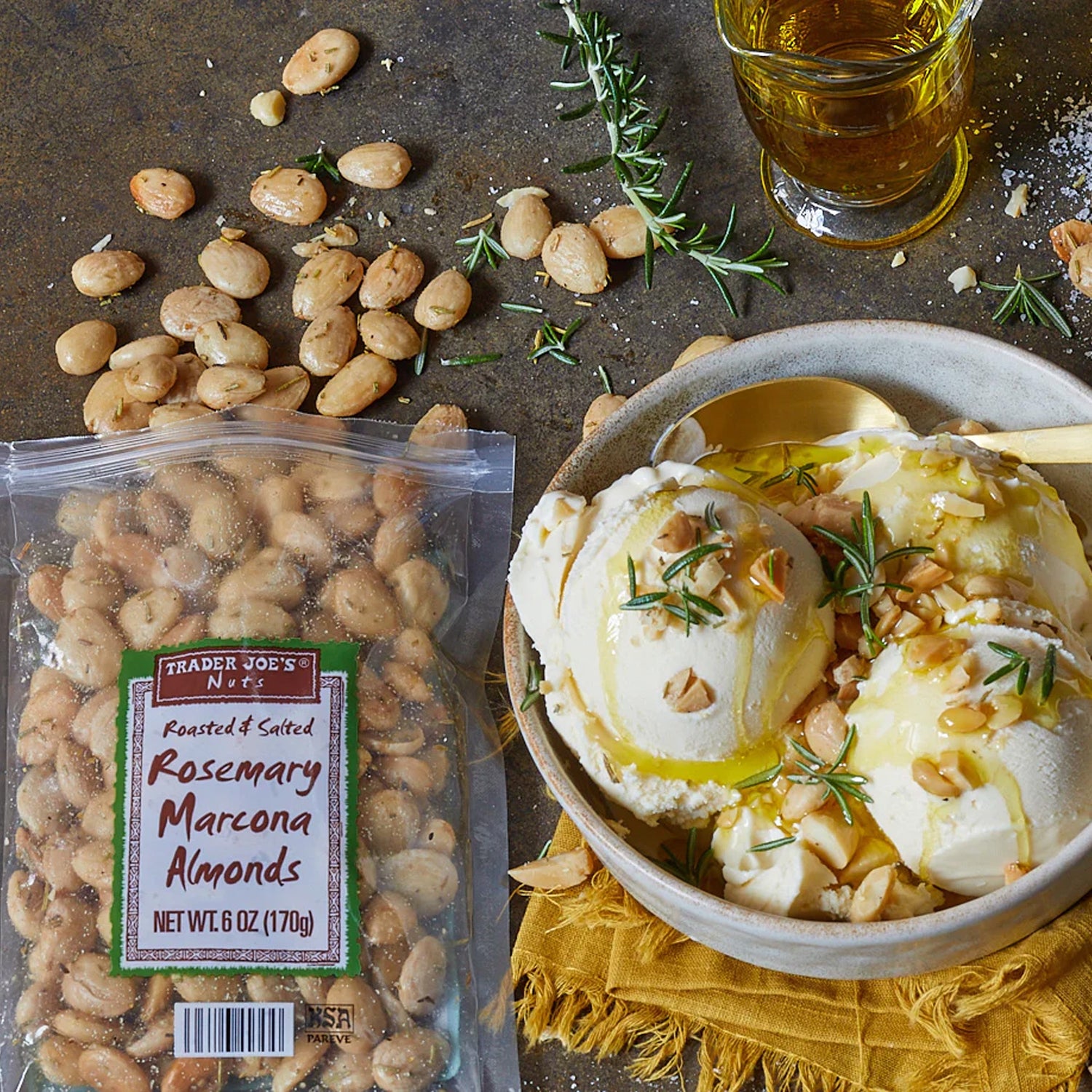 Trader Joe`s Roasted and Salted Marcona Almonds with Rosemary Net Wt | 6 oz