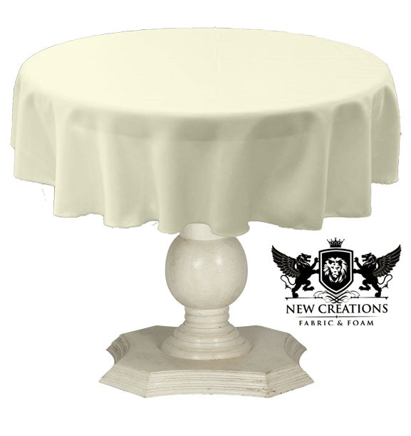 Tablecloth Dull Bridal Satin Fabric - 36" Round, Solid Color (1 Piece)