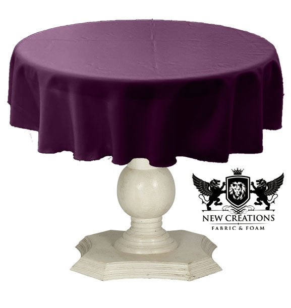 Tablecloth Dull Bridal Satin Fabric - Solid Color, 45" Round (1 Piece)