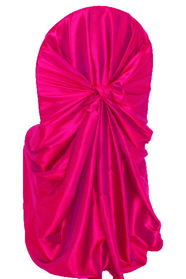 Fuchsia Taffeta Universal Self Tie Chair Cover