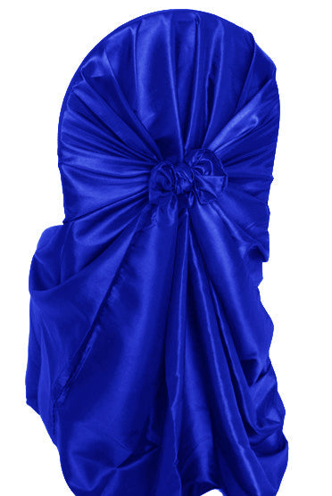 Royal Blue Taffeta Universal Self Tie Chair Cover