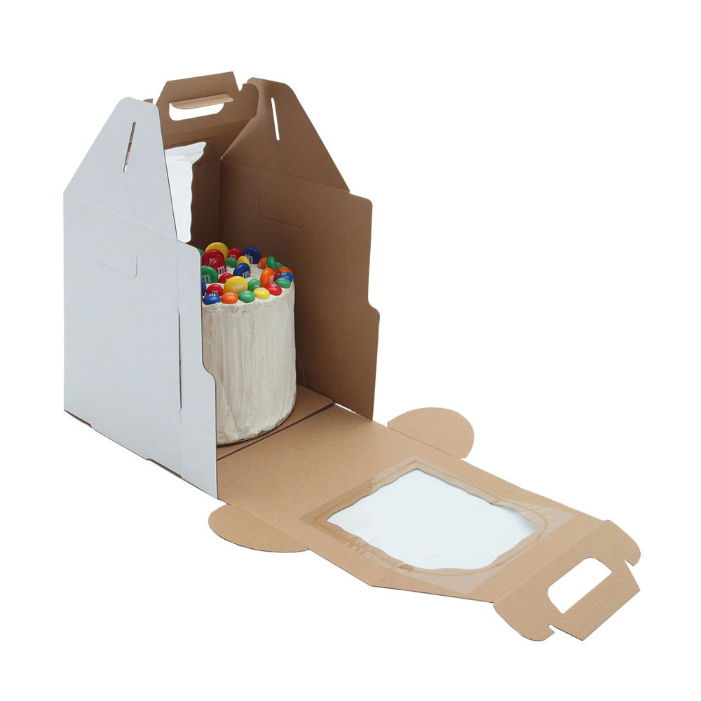 O'Creme Tall White Kraft Cake Carrier Box, 20 x 20 x 22 Inch Deep - Pack of 3