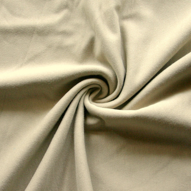 Bamboo Cotton Lycra French Terry Fabric - Tan