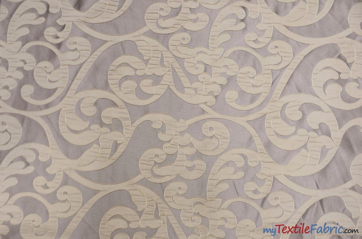 Victorian Damask Jacquard Fabric - Vineyard Damask Pattern, 58/60" Width (1 Yard)