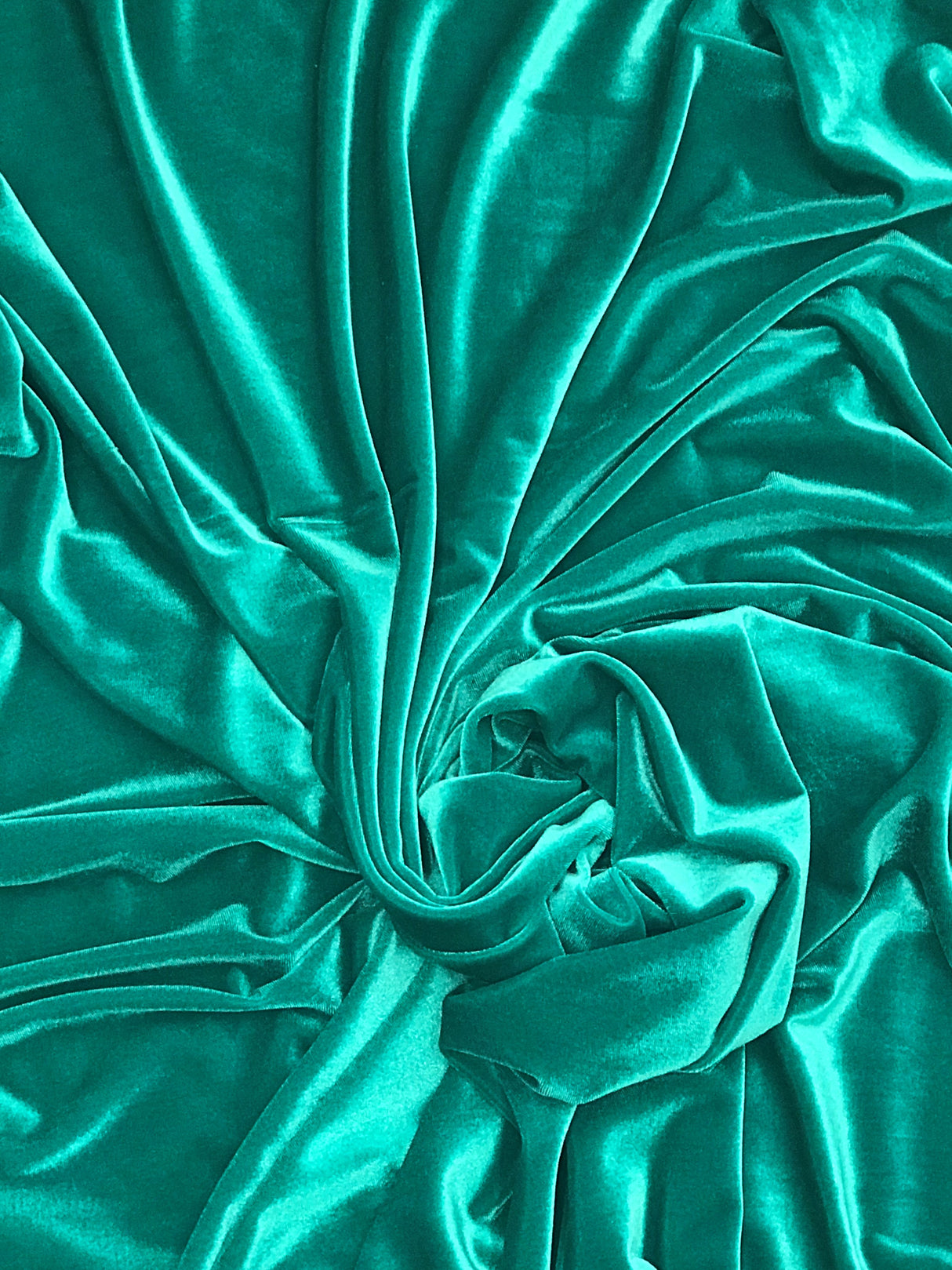 Teal Green Stretch Velvet Fabric - Teal Green, 58"-60" Width