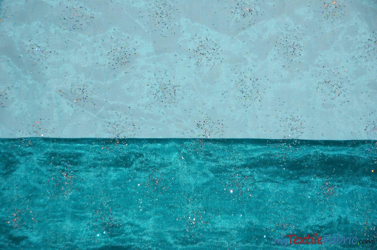 Sparkle Organza Polyester Fabric - Glitter Beads, Sheer, 58" Width (1 Yard)