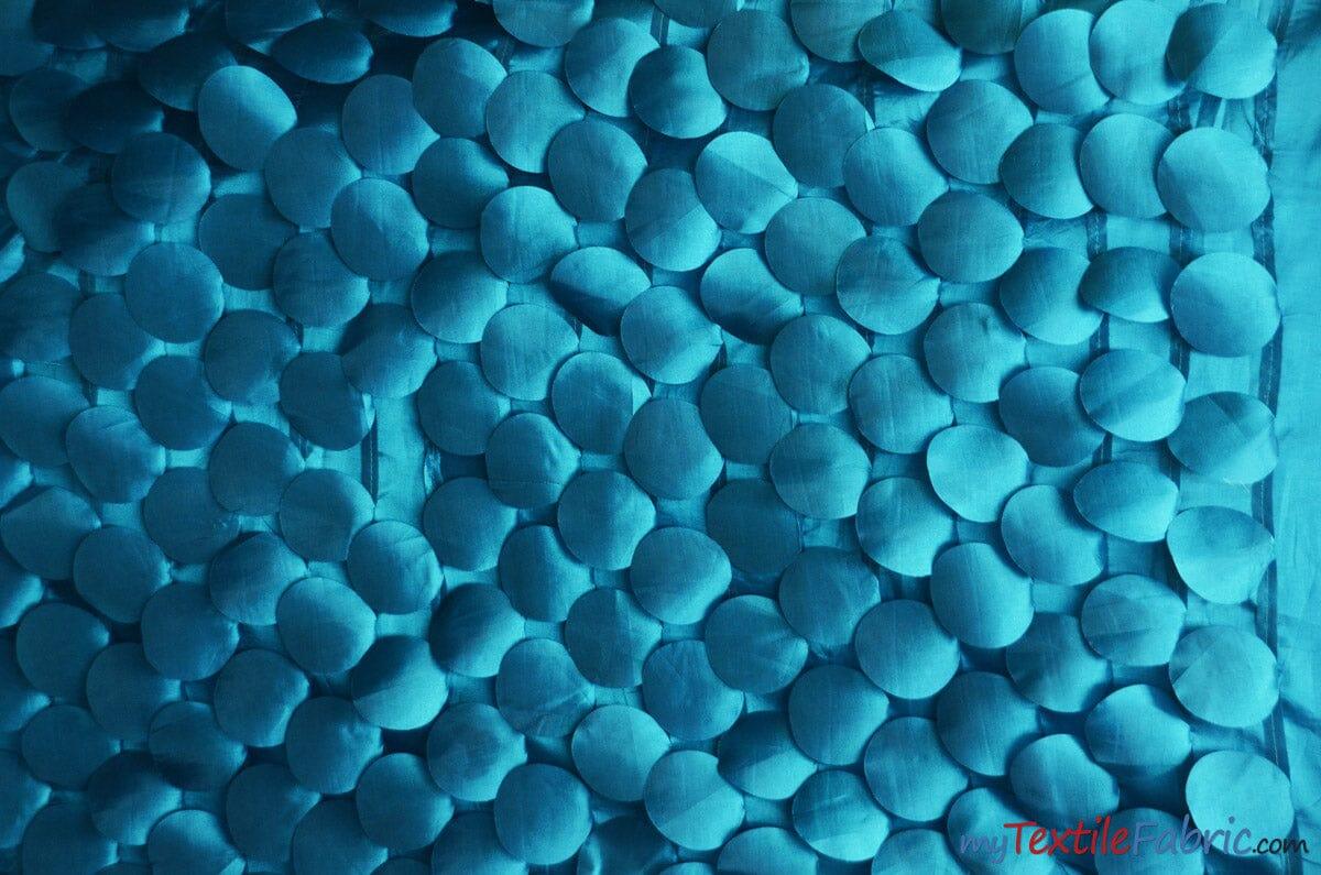 Petal Taffeta Polyester Fabric - Round Petal Texture, 57" Width, Multiple Colors (1 Yard)