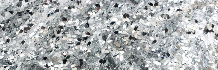 Tear Drop Sequins Polyester Fabric - Hanging Sequins On Mesh, Gold, Silver, Blush Pink, 50/52" Width (1 Yard)