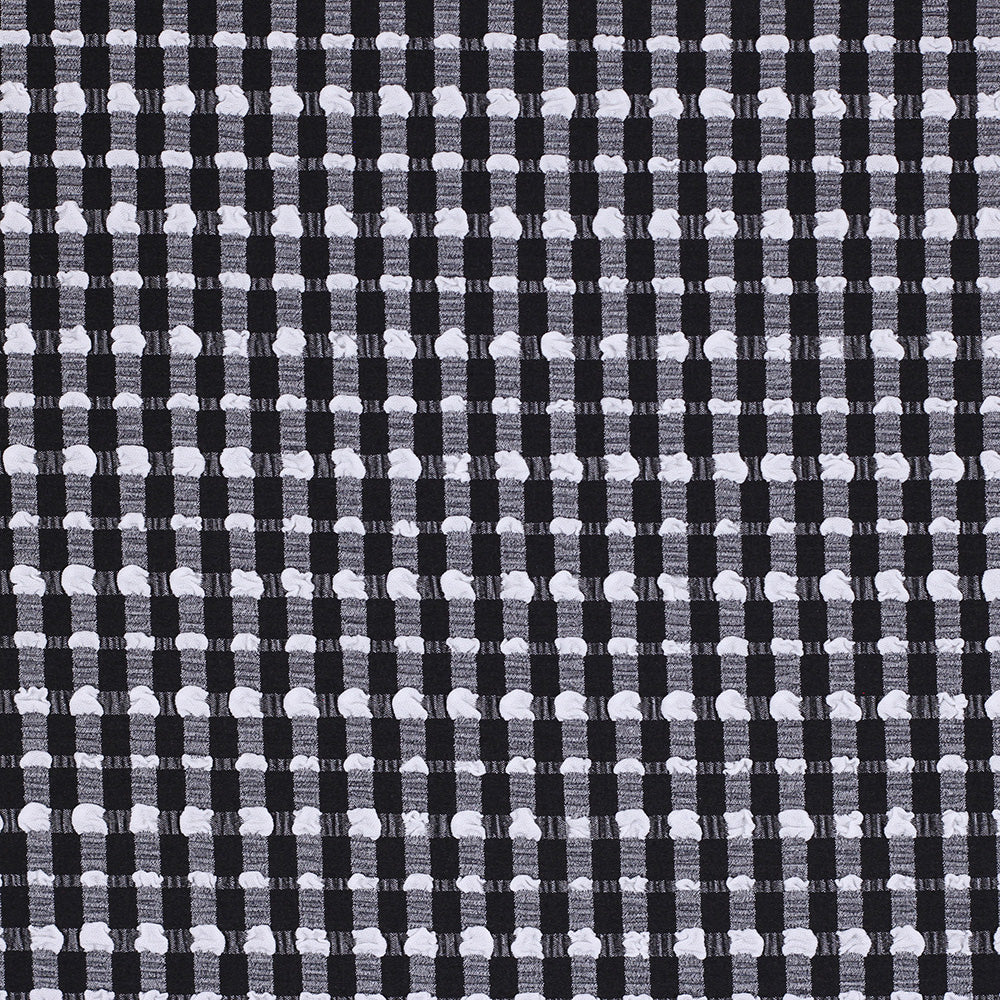 Texture Check 617 Nylon Polyester Spandex Fabric - Assorted Colors, Textured Check, 43" Width, 185 GSM (1 Yard)