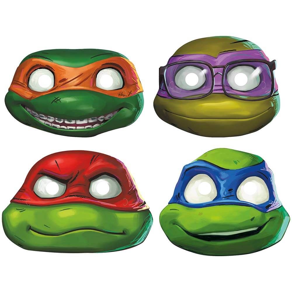 Kids TMNT Party Masks 8 Pack