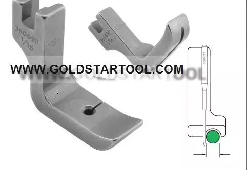 Piping Foot Metal High Shank for Right or Left Side - 1/16" to 1/2"