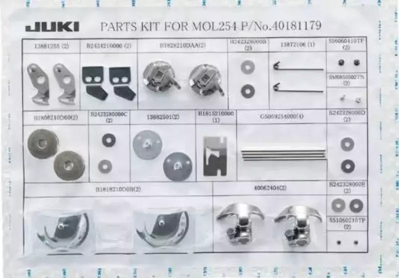 JUKI MOL-254 Spare Parts Kit Heavy-Duty for Sewing Machine Repair