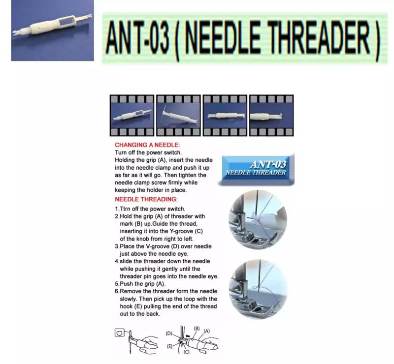 Needle Inserter and Threader Durable Tool for Janome Sewing Machines - ANT-03