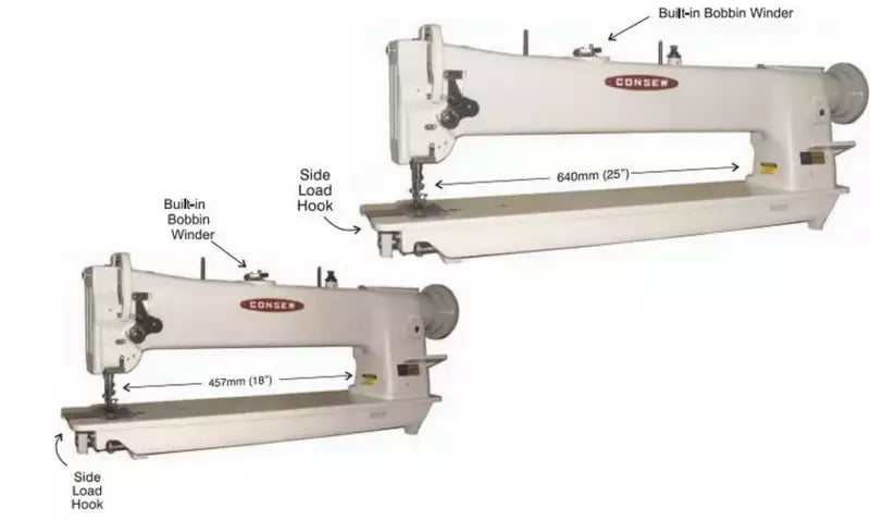 Industrial Sewing Machine Heavy-Duty Triple Feed Lockstitch for Upholstery - Consew 206RBL-18