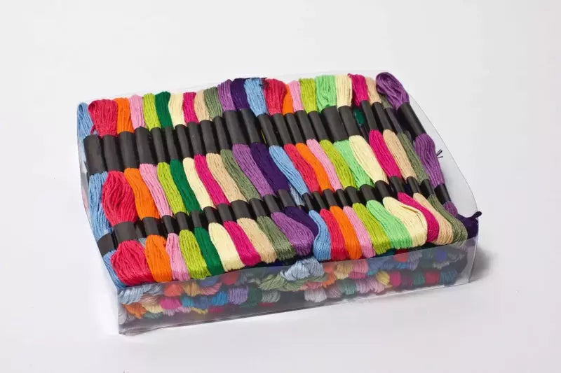 Embroidery Floss 100 Skeins Assorted Colors for Cross-Stitch & Crafts - 100% Cotton 6-Strand