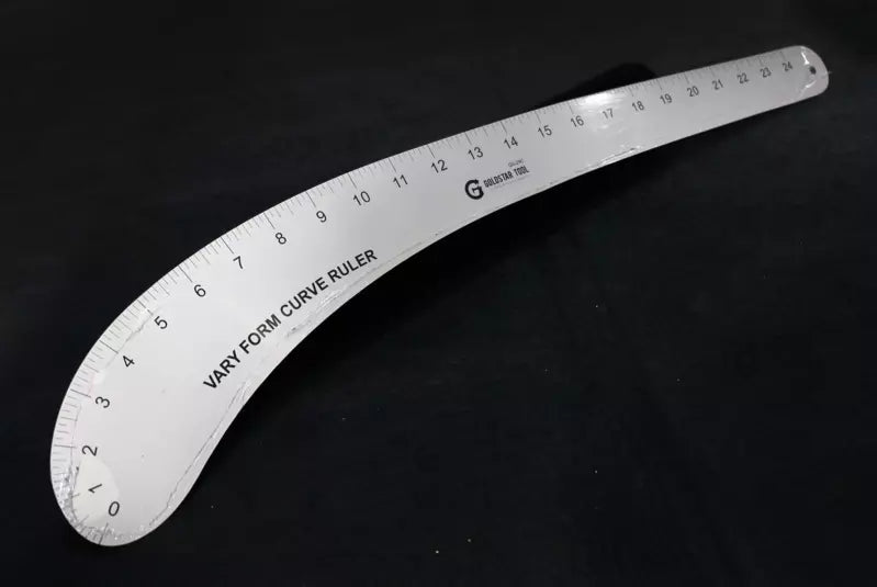 Curve Ruler Aluminum Vary Form Precision for Sewing Pattern Drafting - 12 Inch