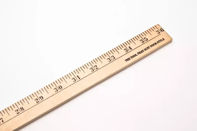 Wood Ruler Durable Measuring Tool for Sewing & Crafting - 12 to 36 in