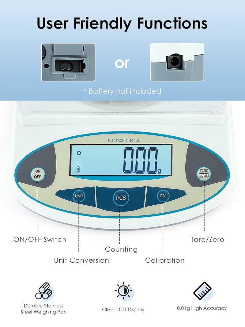 Digital GSM Scale Precision Balance for Fabric, Paper & Cardboard - 2000g/0.01g