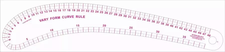 French Curve Plastic Ruler Durable Pattern Making Tool - 48 cm