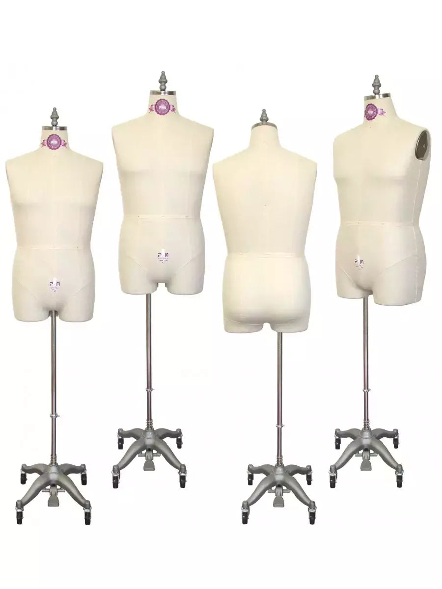 Men's Dress Form with Legs Linen Heavy-Duty for Draping - Sizes 36-42