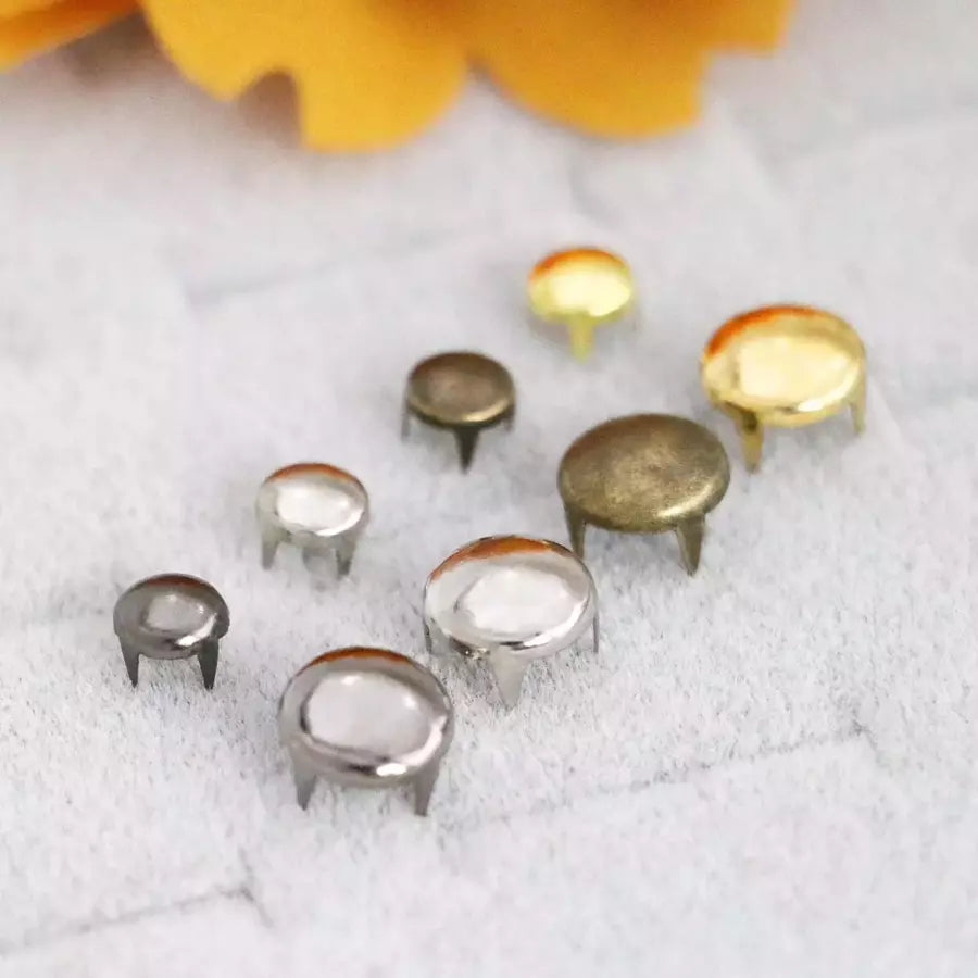 Prong Rivets Dome Heavy-Duty Fasteners for Bags & Upholstery - 6mm/9mm