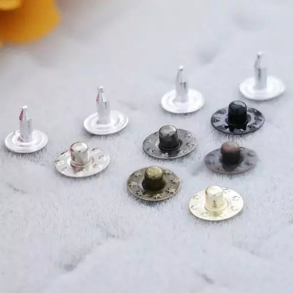 Jean Button Rivets Premium Metal Decorative Buttons for Denim - 9.5mm