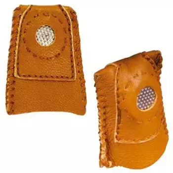 Leather Thimble Finger Protection with Metal Tip - One Size Fits All