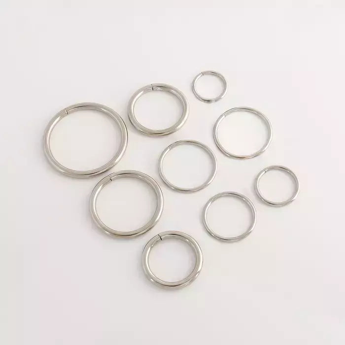 Metal O-Ring Non-Welded Hardware for Bags & Belts - Silver